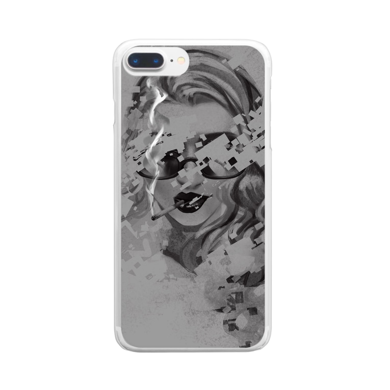 サングラスの女性 2 つづり Tsuduri のクリアスマホケース Iphoneケース 通販 Suzuri スズリ