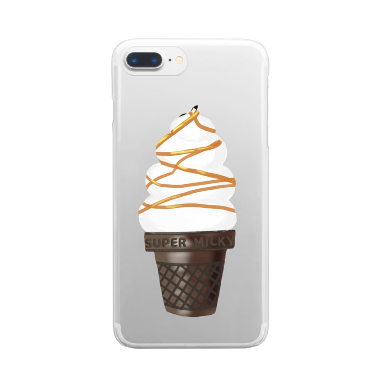 ソフトクリームキャラメルソースがけ たえこ Decob のクリアスマホケース Iphoneケース 通販 Suzuri スズリ