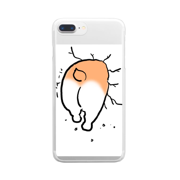 壁にめり込むコーギー 空色カポタスト Magic Design のクリアスマホケース Iphoneケース 通販 Suzuri スズリ