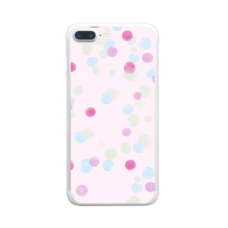 水彩水玉スマホケース ピンク もらりんどうshop Karinkarin00 のクリアスマホケース Iphoneケース 通販 Suzuri スズリ