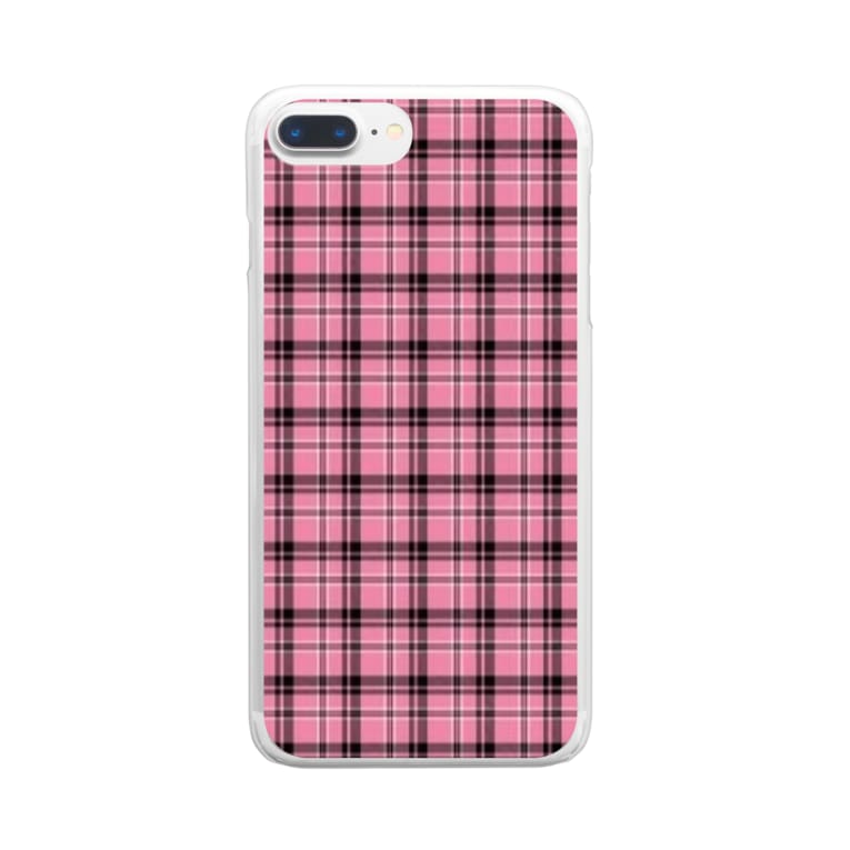 タータンチェック Pink Clear Smartphone Cases Iphone By Kt Net Suzuri