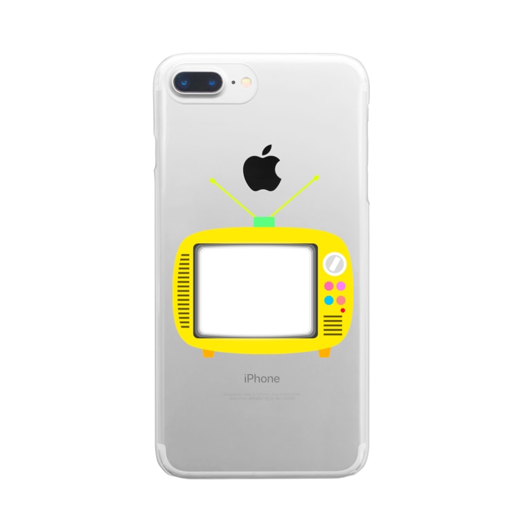 レトロで可愛いポータブルテレビのイラスト 画面オン Clear Smartphone Cases Iphone By Illust Designs Lab Suzuri