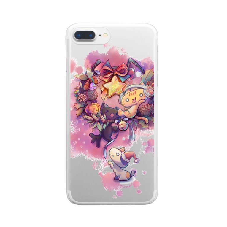 括弧いいネコ クリスマス 背景透過ver Clear Smartphone Cases Iphone By 子葉 イラスト依頼募集中 Gzr7611 Suzuri