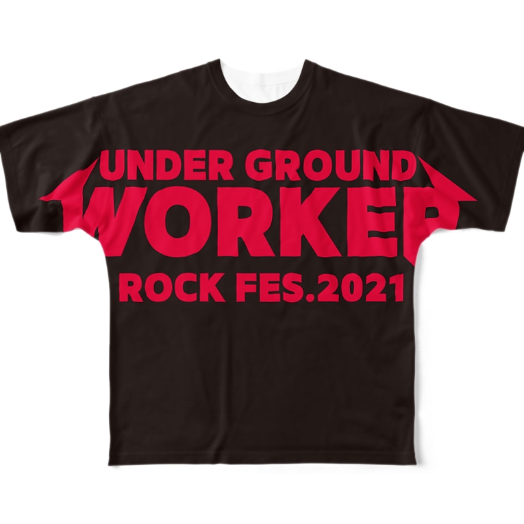 地下労働者ロックフェスティバル21tシャツくそデカいロゴ Full Graphic T Shirts By 地下労働者goodsストア Ugworker Suzuri