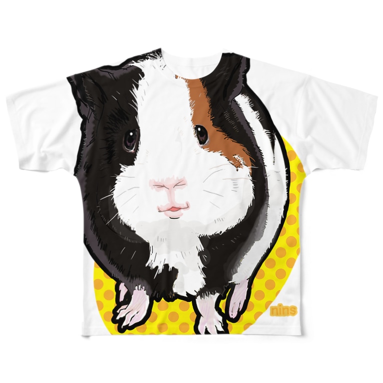イングリッシュモルモットのこーしゃんイエロー Full Graphic T Shirts By Nins にんず Ninninnins Suzuri イングリッシュモルモットのこーしゃんイエロー Full Graphic T Shirts By Nins にんず Ninninnins Suzuri