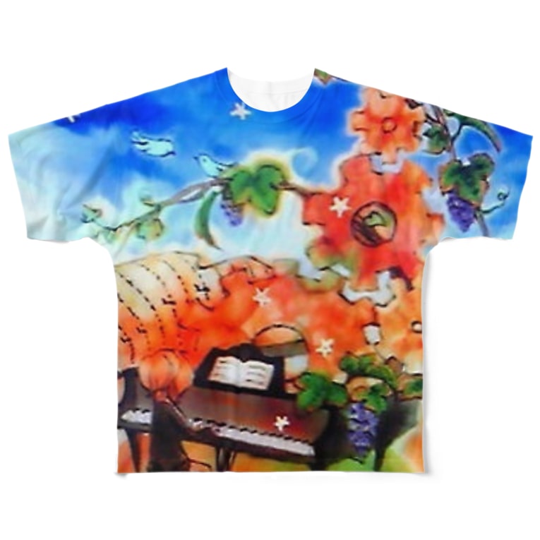 ピアノと小鳥と歯車のグッズ Mayu イラストレーター Kapibara San のフルグラフィックtシャツ通販 Suzuri スズリ ピアノと小鳥と歯車のグッズ Mayu イラストレーター Kapibara San のフルグラフィックtシャツ通販 Suzuri スズリ