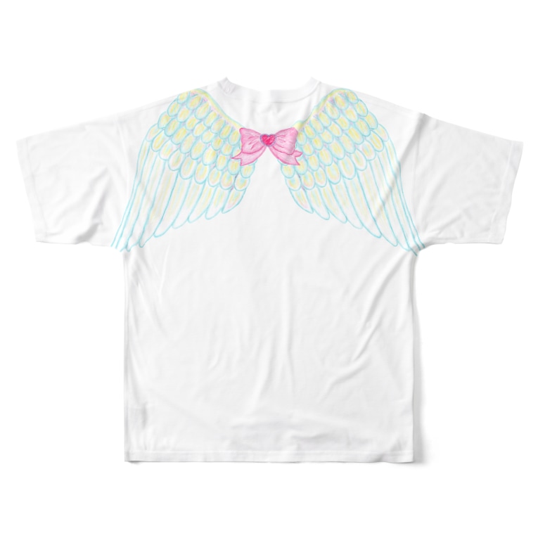 らずまりーにゃ せなかに天使の羽 メルティカポエミュウ Meltikapoemiu のフルグラフィックtシャツ通販 Suzuri スズリ