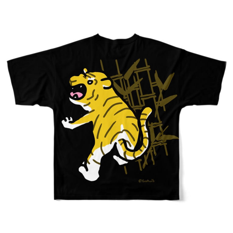 笹と竹と虎 黒背景だけど実物どうなるかわからないやーつ Fondhuのフルグラフィックtシャツ通販 Suzuri スズリ 笹と竹と虎 黒背景だけど実物どうなるかわからないやーつ Fondhuのフルグラフィックtシャツ通販 Suzuri スズリ
