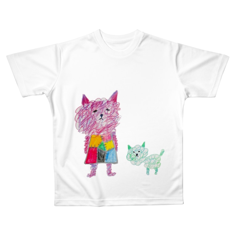 グシャグシャとモジャモジャ ねこぜや Nekozeya のフルグラフィックtシャツ通販 Suzuri スズリ