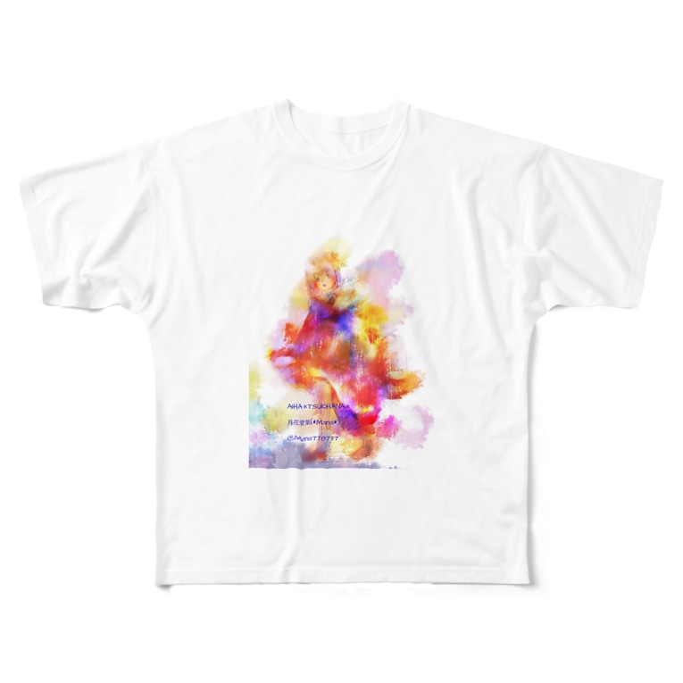 カラフル女の子 イラスト アート 月花愛葉 Mana イラストレーター イラスト アート Mana778737 のフルグラフィック Tシャツ通販 Suzuri スズリ