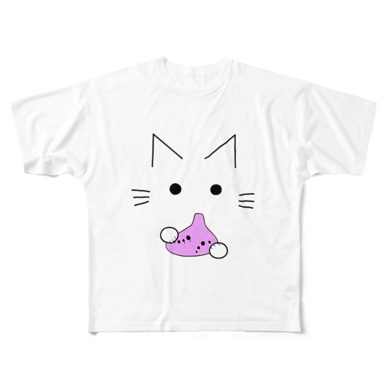 オカリナ猫 ピンク 兎猫庵 Usanekoan のフルグラフィックtシャツ通販 Suzuri スズリ