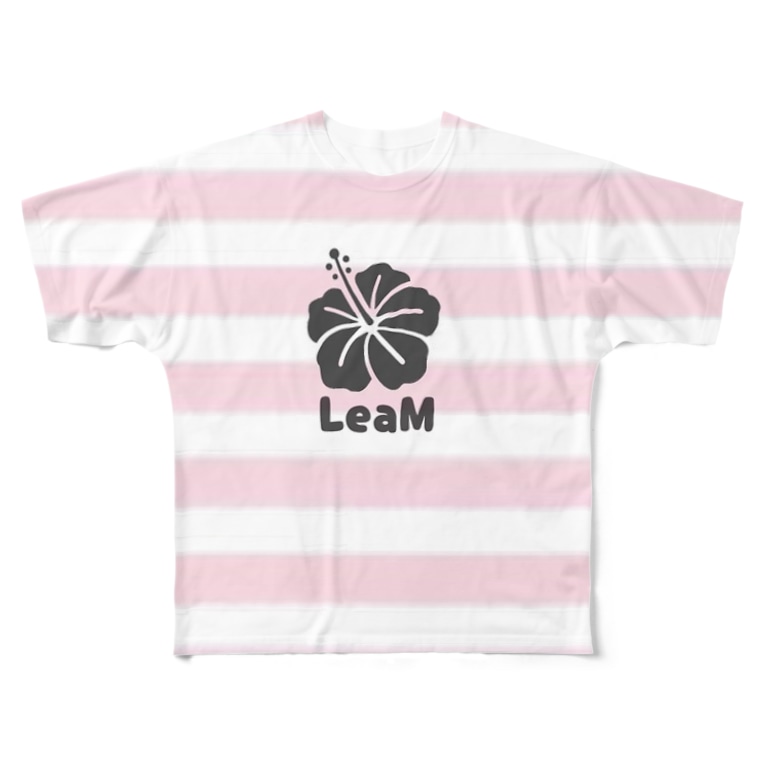 Leamピンクボーダー Leamのフルグラフィックtシャツ通販 Suzuri スズリ