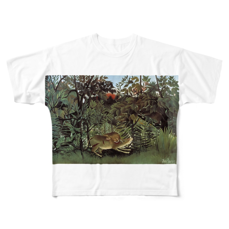 飢えたライオン アンリ ルソー The Hungry Lion Throws Itself On The Antelope 1905 Art Base Artbase のフルグラフィックtシャツ通販 Suzuri スズリ