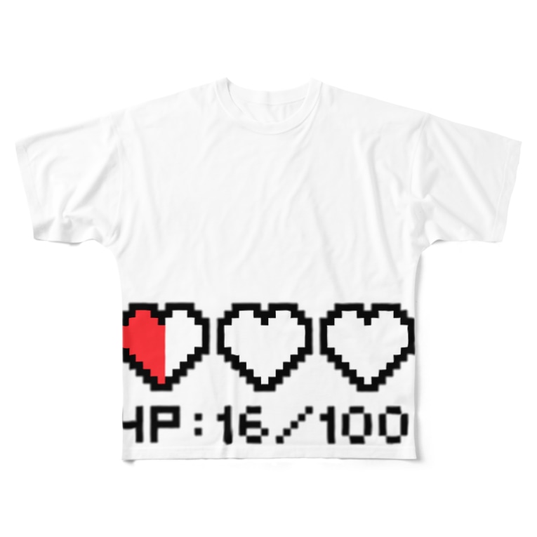 ドット絵ハート ライフ16 いぬぴぴ Inupipi のフルグラフィックtシャツ通販 Suzuri スズリ
