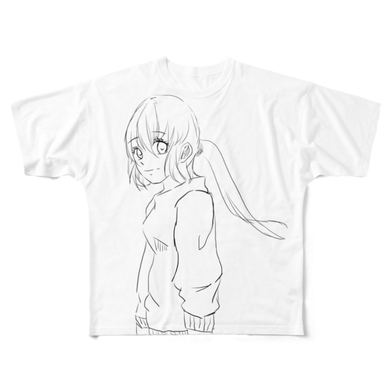 イラスト女の子2 Full Graphic T Shirts By Cookiesan Suzuri