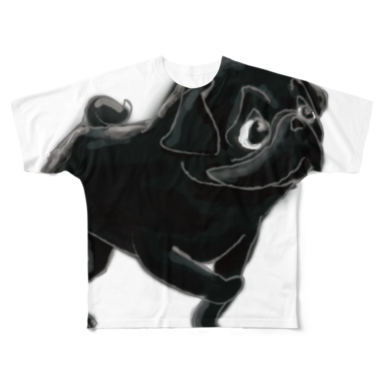 水彩黒パグ M A Factoryのフルグラフィックtシャツ通販 Suzuri スズリ 水彩黒パグ M A Factoryのフルグラフィックtシャツ通販 Suzuri スズリ