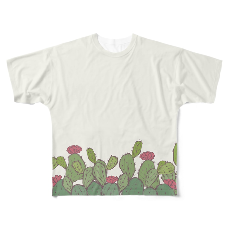 植物柄 レトロなサボテン柄 Azayakaのフルグラフィックtシャツ通販 Suzuri スズリ