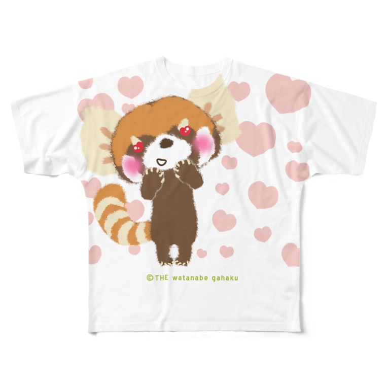 大耳のレッサーパンダ Quot Love Quot ザ ワタナバッフル The Watanabe Kagaku のフルグラフィックtシャツ通販 Suzuri スズリ