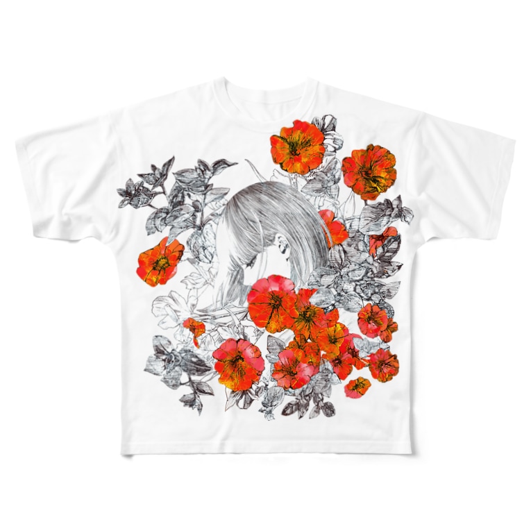 朝顔少女 赤 Full Graphic T Shirts By 清原紘 Kiyo Unagi Suzuri 朝顔少女 赤 Full Graphic T Shirts By 清原紘 Kiyo Unagi Suzuri