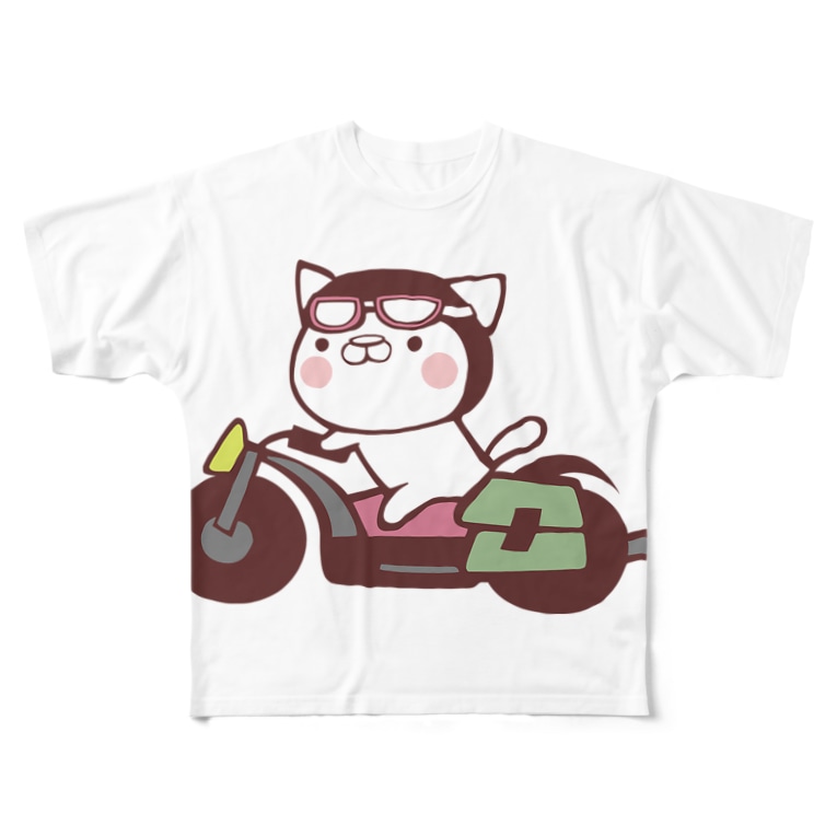 バイクに乗るねこ なんだかんだでねこがすき Yokoyama38 のフルグラフィックtシャツ通販 Suzuri スズリ