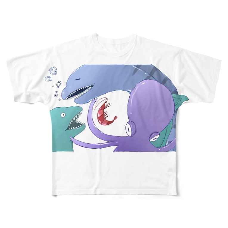 タコとウツボと小エビ しょっぷ Karintoumanjuu のフルグラフィックtシャツ通販 Suzuri スズリ タコとウツボと小エビ しょっぷ Karintoumanjuu のフルグラフィックtシャツ通販 Suzuri スズリ