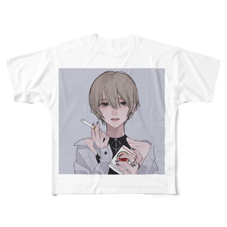 タバコ 女の子 Full Graphic T Shirts By Yuu 177 Suzuri