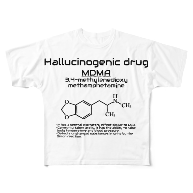 3 4 メチレンジオキシメタンフェタミンmdma 衛生学 U Library Napter のフルグラフィックtシャツ通販 Suzuri スズリ