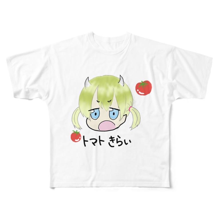 ロリ鬼好き嫌いちゃん トマト編 Full Graphic T Shirts By Senkyou Suzuri