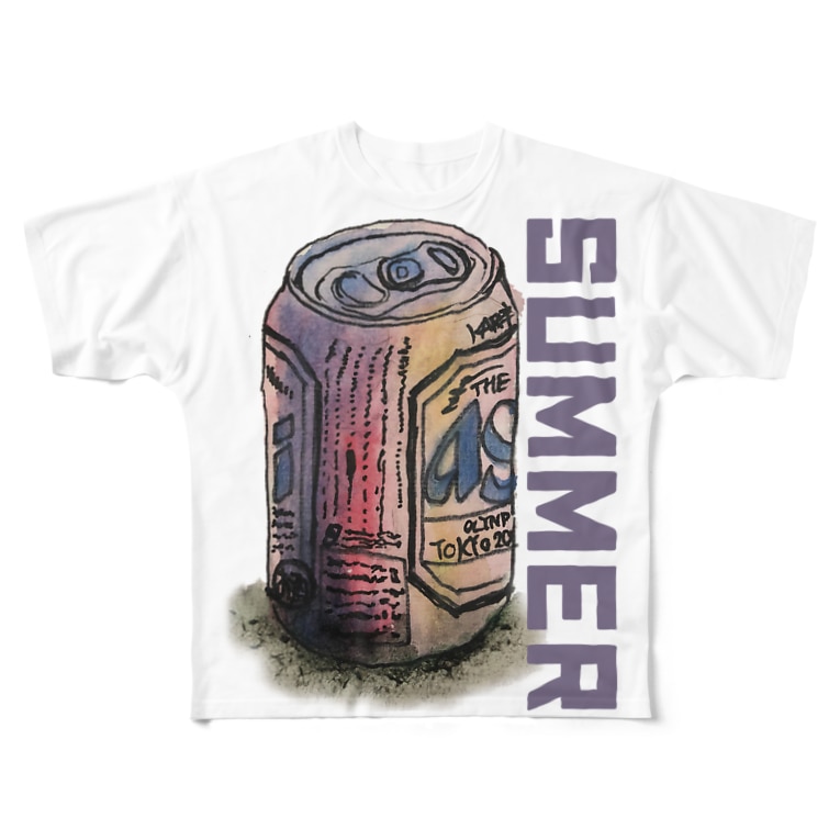 缶ビールsummerイラストデザイン Mopie Game ムーピーゲーム Mopiegame のフルグラフィックtシャツ通販 Suzuri スズリ