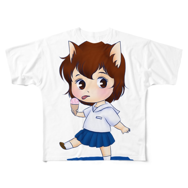 ケモ耳女子高生 わんだぁらん堂 Chechecheshire のフルグラフィックtシャツ通販 Suzuri スズリ