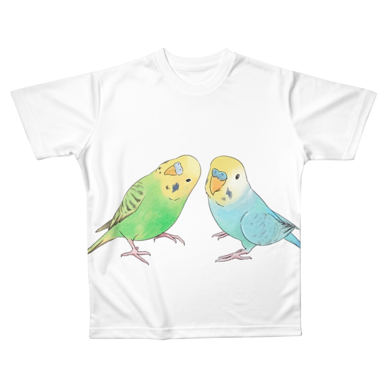 セキセイインコ ちょこんとせきせいんこーず まめるりはことり まめるりはことり Mamelurihakotori のフルグラフィックtシャツ通販 Suzuri スズリ