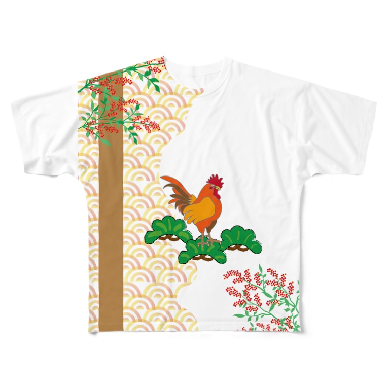 酉年のニワトリのイラストgoods ジルトチッチのデザインボックス Ocplanning のフルグラフィックtシャツ通販 Suzuri スズリ