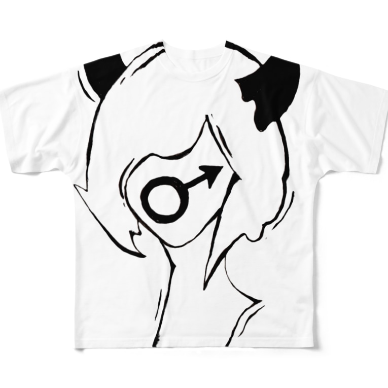 ツノのあるヒト 白 Full Graphic T Shirts By 掬 きく Babullemonster Suzuri