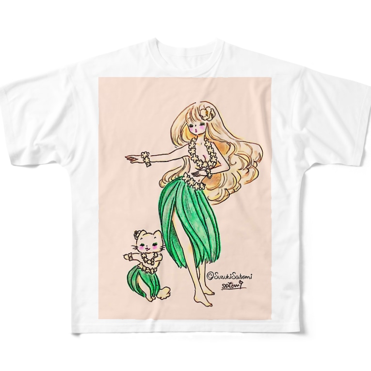 フラダンス Suzuki Satomi イラストショップ Lingmucongmei5 のフルグラフィックtシャツ通販 Suzuri スズリ