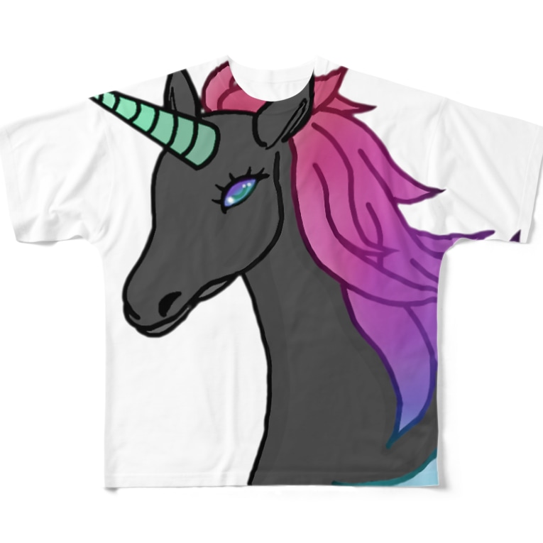 ユニコーン グラデーション やみかわいい Full Graphic T Shirts By 日本史のプリントの裏 Nerumi Suzuri ユニコーン グラデーション やみかわいい Full Graphic T Shirts By 日本史のプリントの裏 Nerumi Suzuri