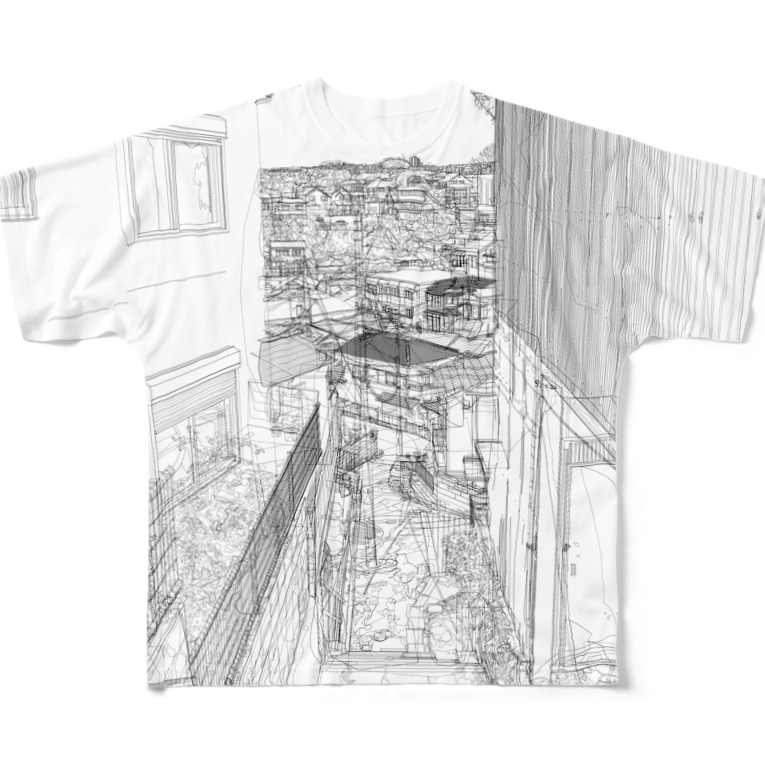 どこかで見た事がある風景シリーズ その５ 線画ver Full Graphic T Shirts By 健太 下田 Shimoda Kenta Suzuri