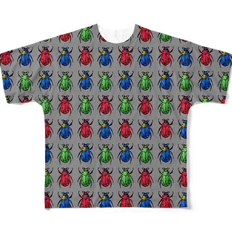 彩りコガネムシ 3色 両面総柄tシャツ Totto Totto Fashion のフルグラフィックtシャツ通販 Suzuri スズリ