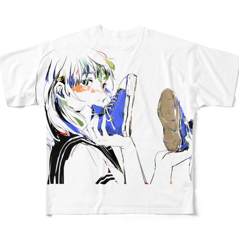 青いスニーカー ゆの Emakaw のフルグラフィックtシャツ通販 Suzuri スズリ 青いスニーカー ゆの Emakaw のフルグラフィックtシャツ通販 Suzuri スズリ