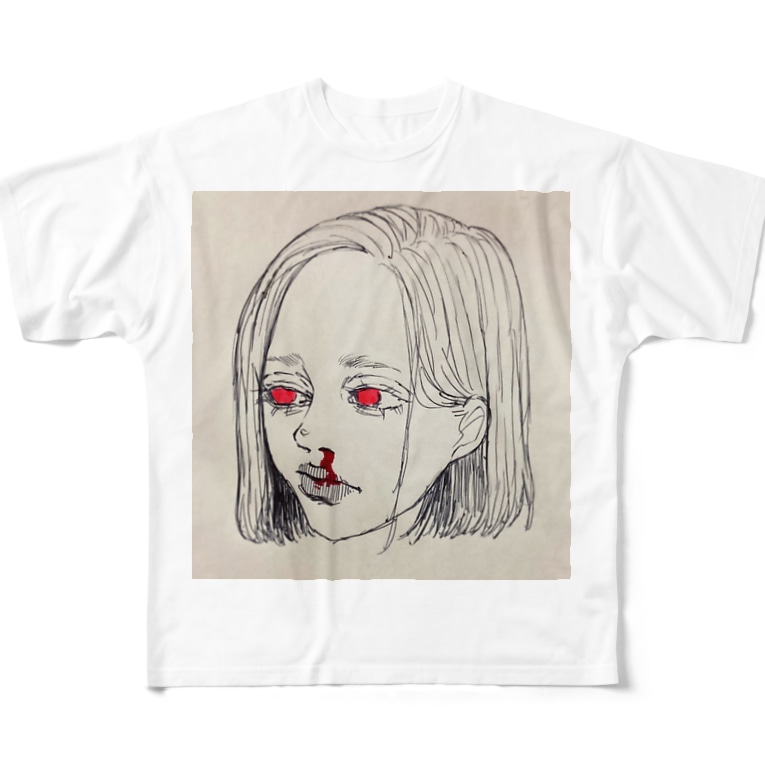 鼻血ちゃん Kajiri Kajiri Illust のフルグラフィックtシャツ通販 Suzuri スズリ