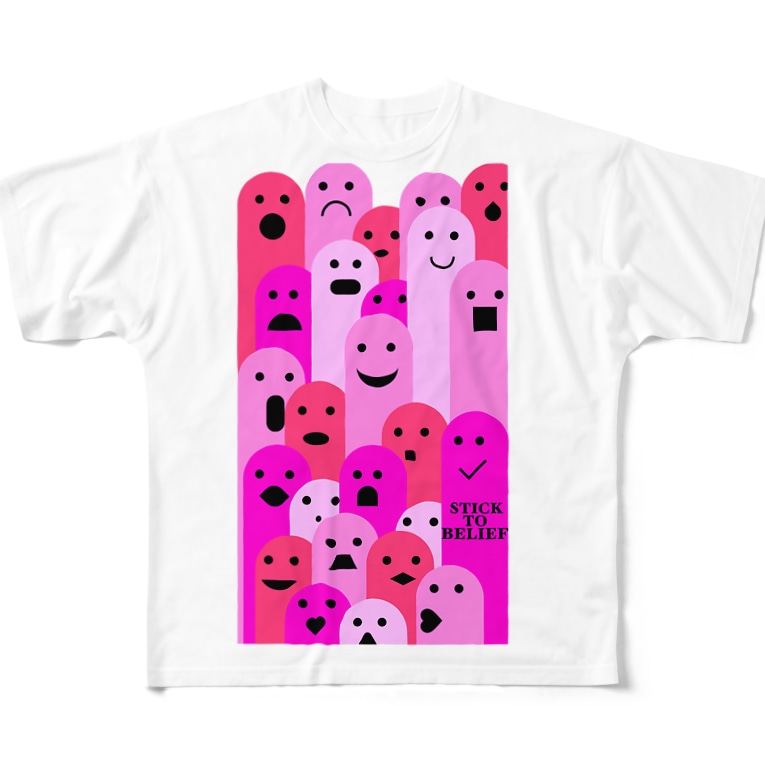 Pink Monster Sticktobeliefのフルグラフィックtシャツ通販 Suzuri スズリ
