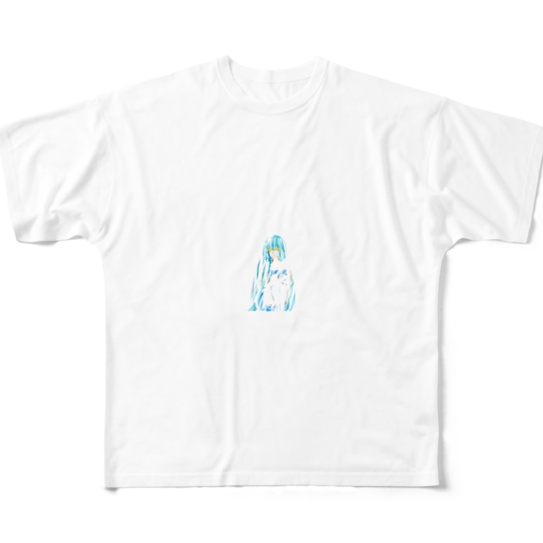 髪の長い女の子 Full Graphic T Shirts By Wattchyan Suzuri