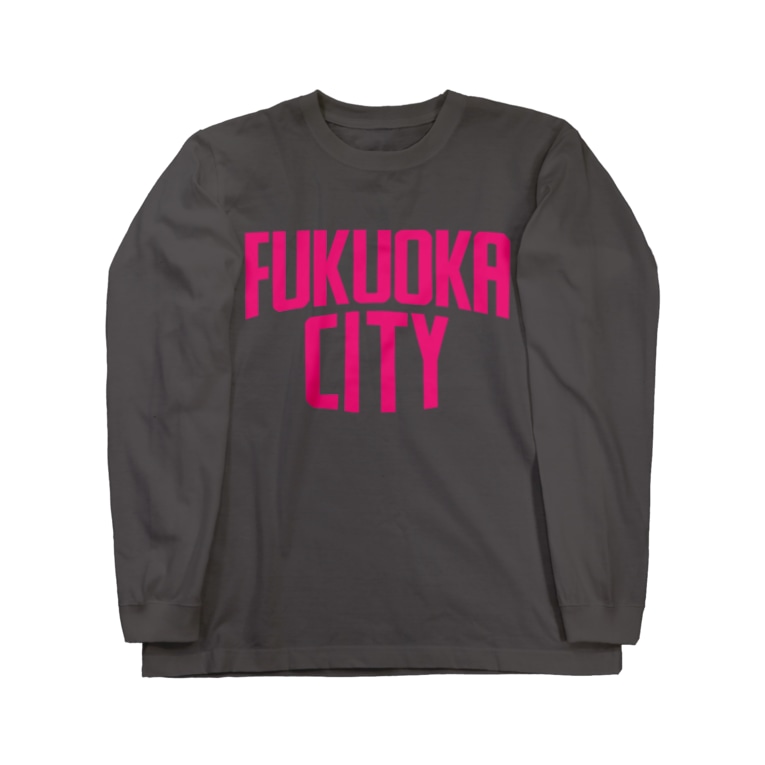 福岡シティtシャツ ピンクロゴ 福岡tシャツ通販サイト Fukuokacity のロングスリーブtシャツ通販 Suzuri スズリ