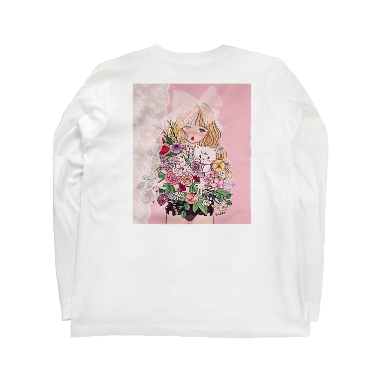 女の子へ花束を Mikko Mikkoillustrations のロングスリーブtシャツ通販 Suzuri スズリ