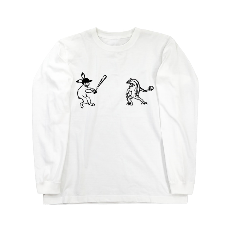 鳥獣 磯野野球しようぜ Long Sleeve T Shirts By モルt Morut Suzuri 鳥獣 磯野野球しようぜ Long Sleeve T Shirts By モルt Morut Suzuri
