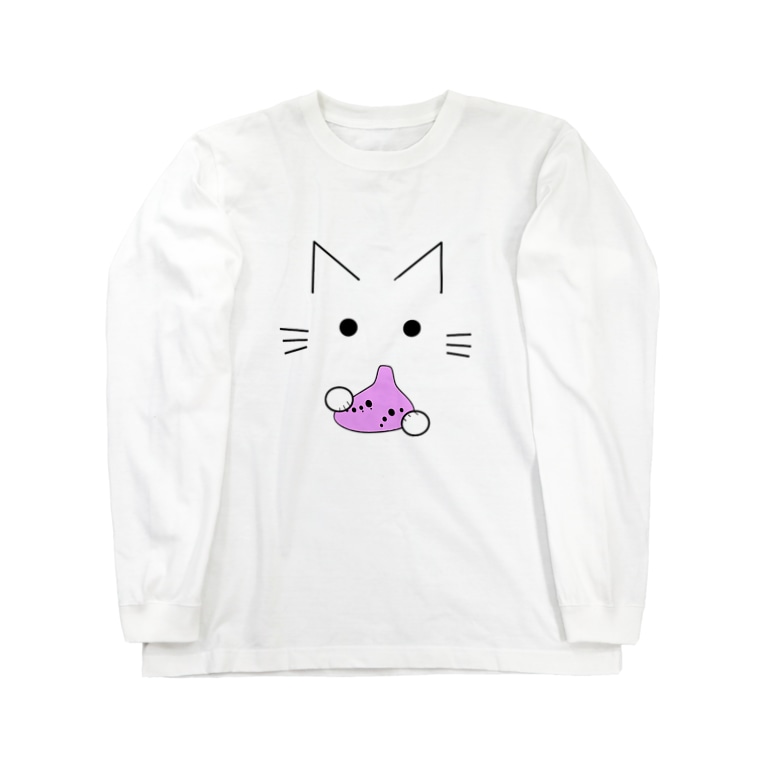 オカリナ猫 ピンク 兎猫庵 Usanekoan のロングスリーブtシャツ通販 Suzuri スズリ