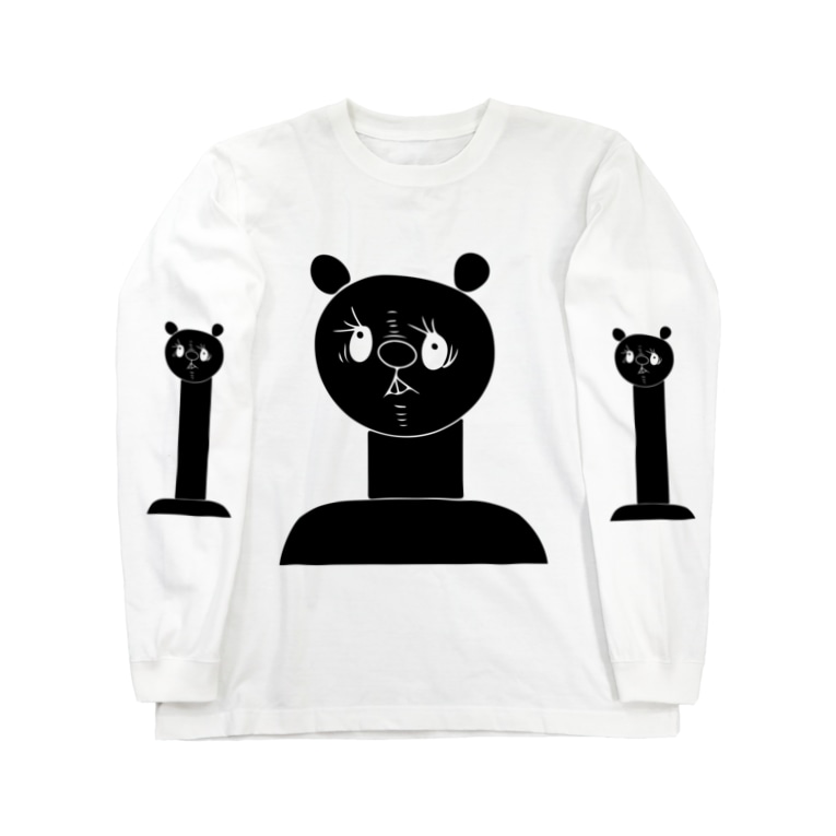 首の長い熊 黒 Mosh Mosh のロングスリーブtシャツ通販 Suzuri スズリ