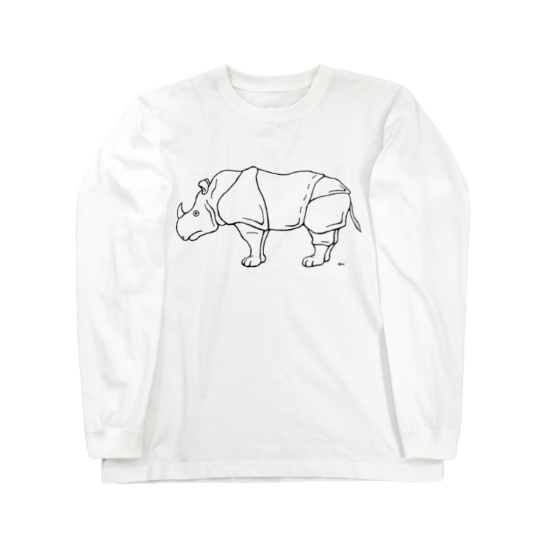 サイ Rhino 動物イラスト Aliviostaのロングスリーブtシャツ通販 Suzuri スズリ