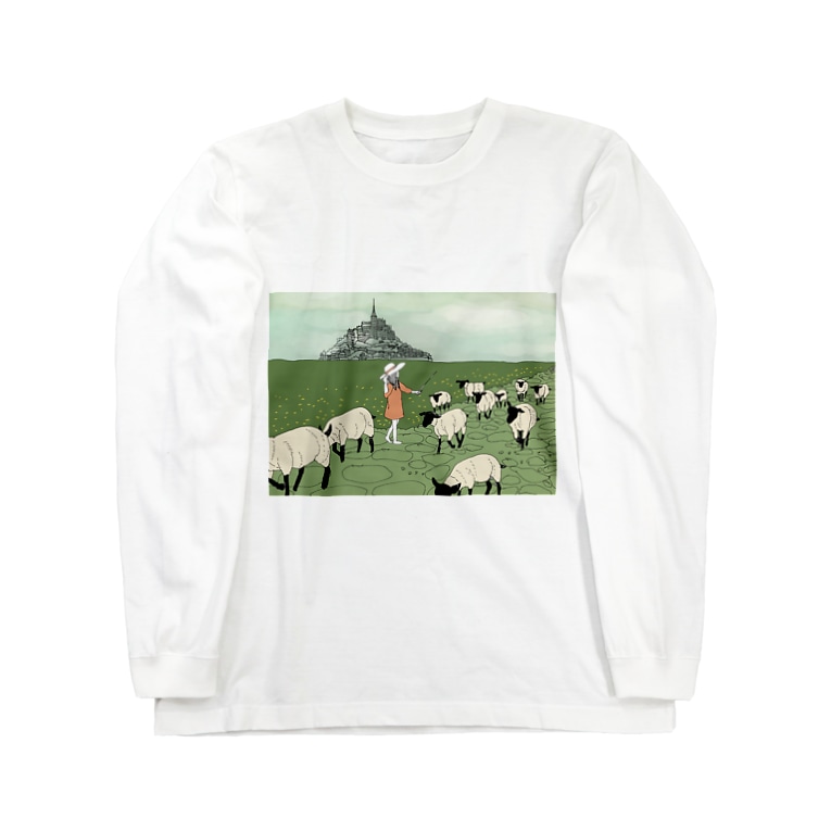 モンサンミッシェルと羊飼いの少女 Anri Anri05bien のロングスリーブtシャツ通販 Suzuri スズリ