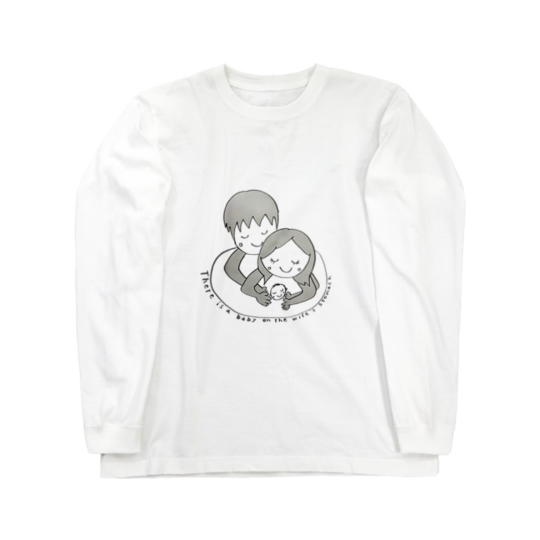 妻のお腹には赤ちゃんがいます Long Sleeve T Shirts By Hipoapo Suzuri