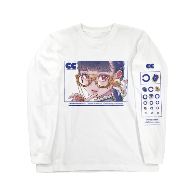 視力検査ロングt チェリ子 Chie Rico のロングスリーブtシャツ通販 Suzuri スズリ